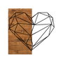 Wallity Heart Escultura de Pared Negro y Nogal